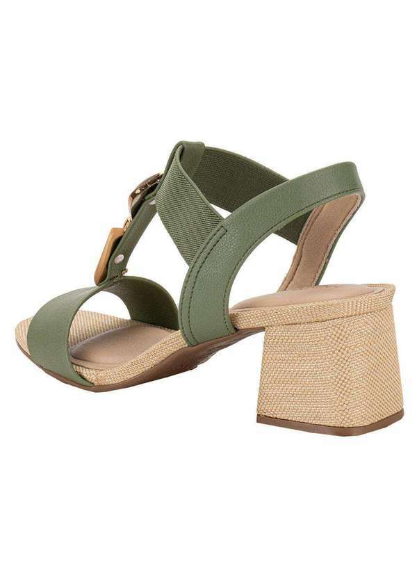 Modare - Sandália Feminina Salto Grosso Modare 7172113 - Oliva 3