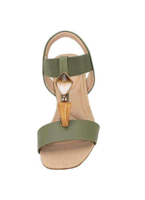 Modare - Sandália Feminina Salto Grosso Modare 7172113 - Oliva 5