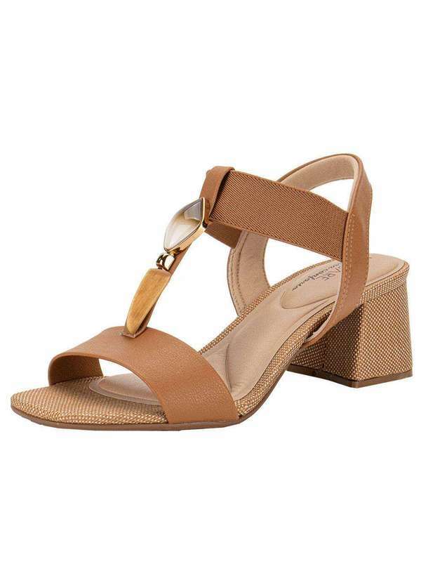 Modare - Sandália Feminina Salto Grosso Modare 7172113 - Camel