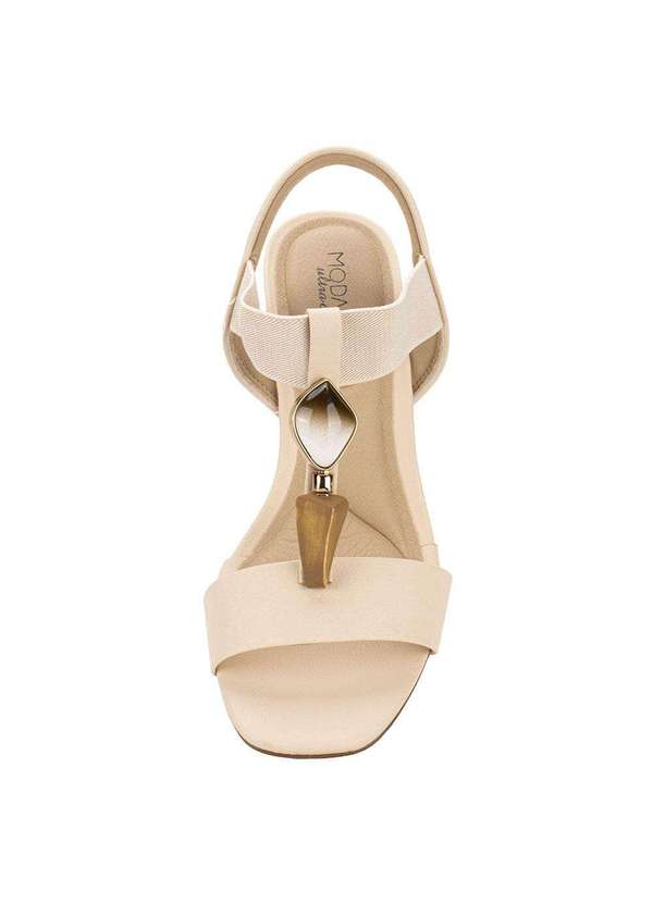 Modare - Sandália Feminina Salto Grosso Modare 7172113 - Natural 5