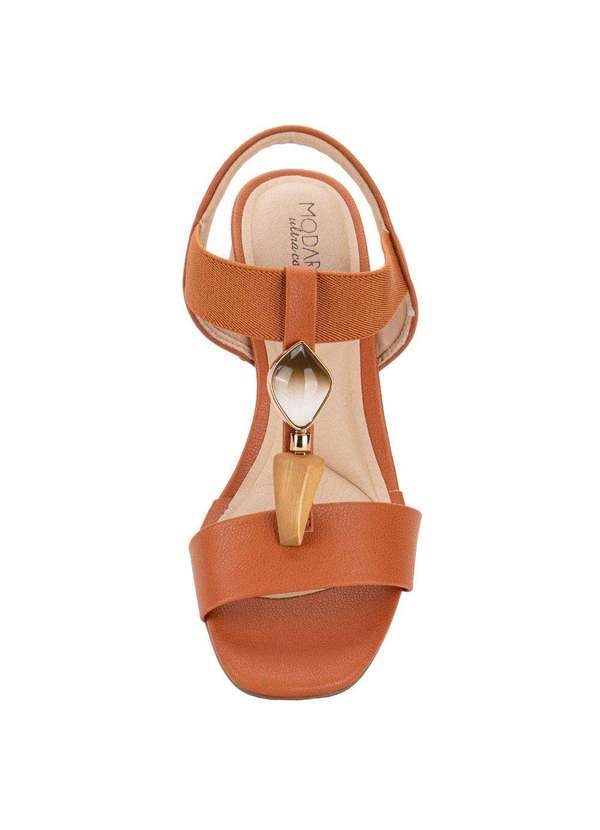 Modare - Sandália Feminina Salto Grosso Modare 7172113 - Caramelo 5