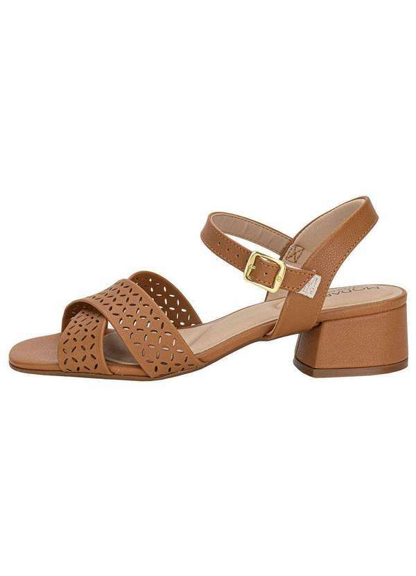Modare - Sandália Feminina Salto Grosso Modare 7211105 - Camel 2