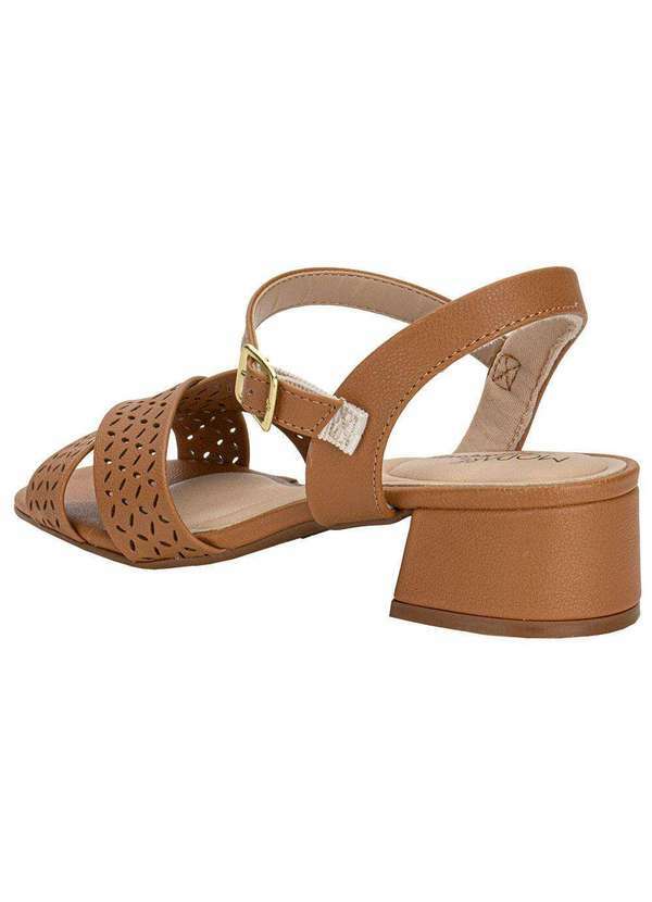 Modare - Sandália Feminina Salto Grosso Modare 7211105 - Camel 3