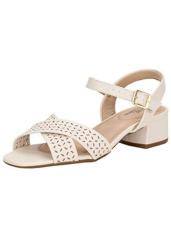 Modare - Sandália Feminina Salto Grosso Modare 7211105 - Marfim
