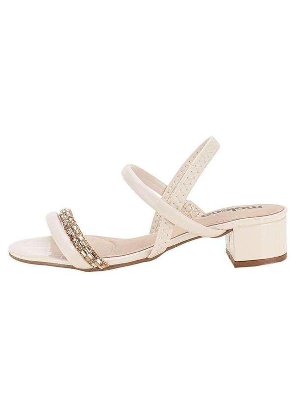 Moleca - Sandália Feminina Salto Grosso Moleca 5259846 - Marfim 2