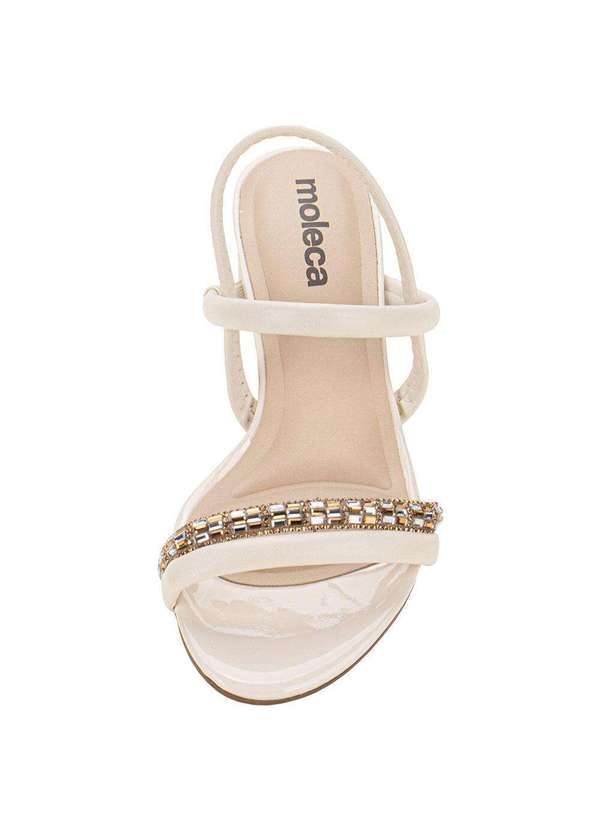 Moleca - Sandália Feminina Salto Grosso Moleca 5259846 - Marfim 5