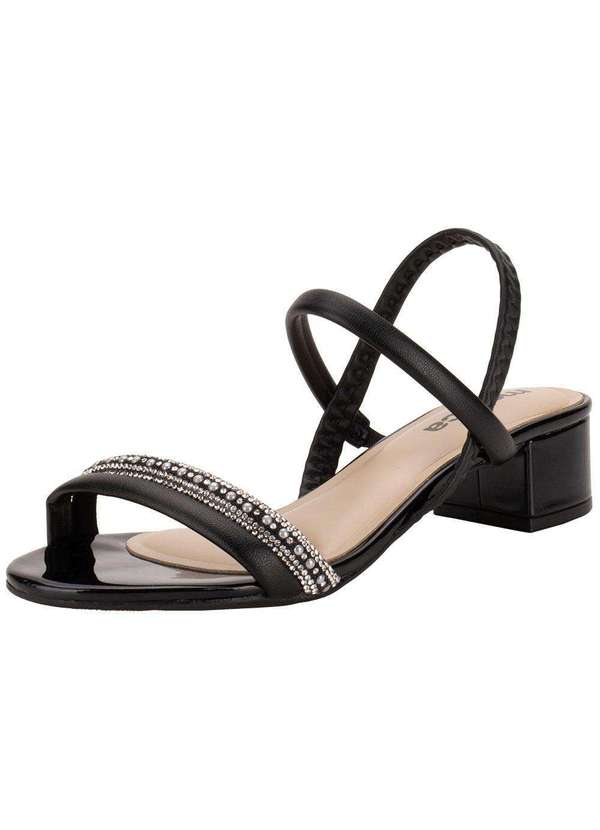 Moleca - Sandália Feminina Salto Grosso Moleca 5259846 - Preto 01