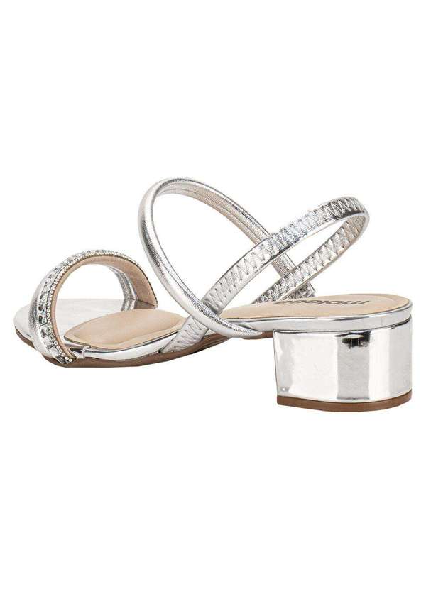 Moleca - Sandália Feminina Salto Grosso Moleca 5259846 - Prata 3