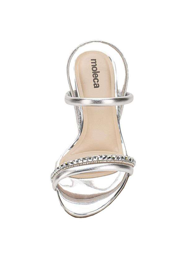 Moleca - Sandália Feminina Salto Grosso Moleca 5259846 - Prata 5