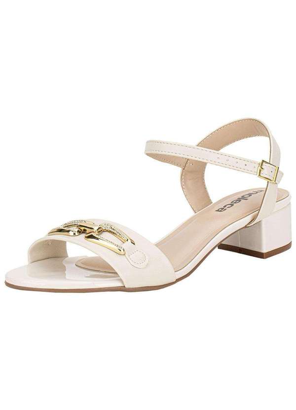 Moleca - Sandália Feminina Salto Grosso Moleca 5259880 - Marfim