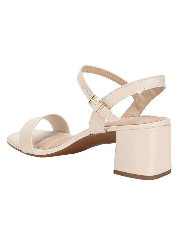 Moleca - Sandália Feminina Salto Grosso Moleca 5496101 - Marfim 3