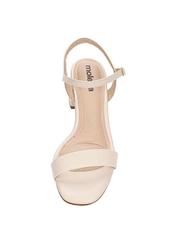 Moleca - Sandália Feminina Salto Grosso Moleca 5496101 - Marfim 5