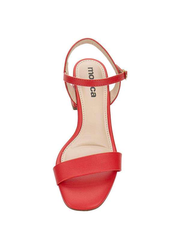 Moleca - Sandália Feminina Salto Grosso Moleca 5496101 - Vermelho 5