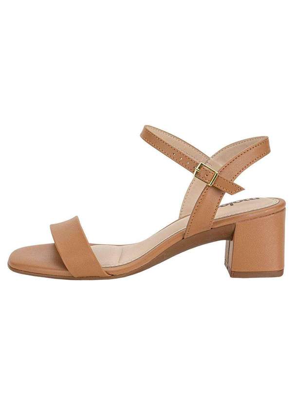 Moleca - Sandália Feminina Salto Grosso Moleca 5496101 - Camel 2
