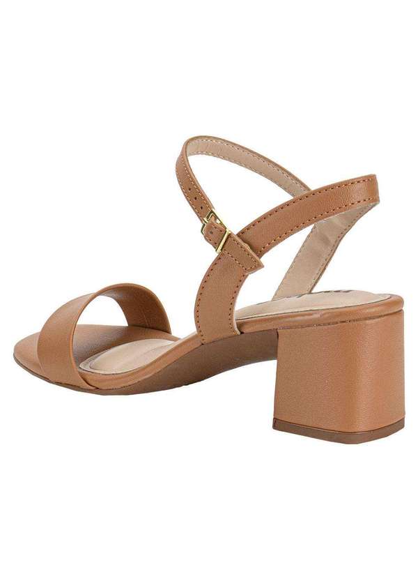 Moleca - Sandália Feminina Salto Grosso Moleca 5496101 - Camel 3