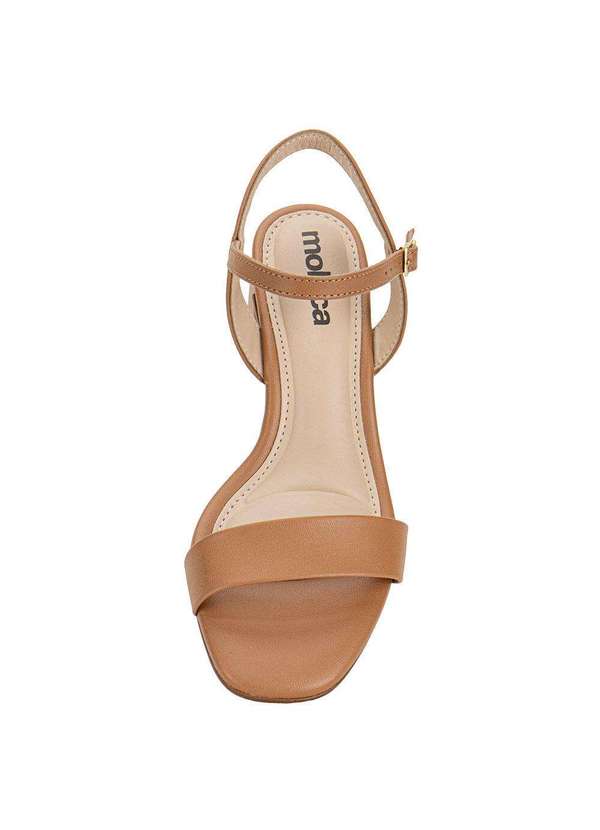 Moleca - Sandália Feminina Salto Grosso Moleca 5496101 - Camel 5
