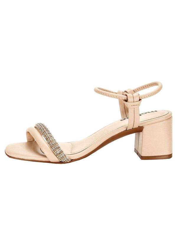 Moleca - Sandália Feminina Salto Grosso Moleca 5496106 - Bege 2