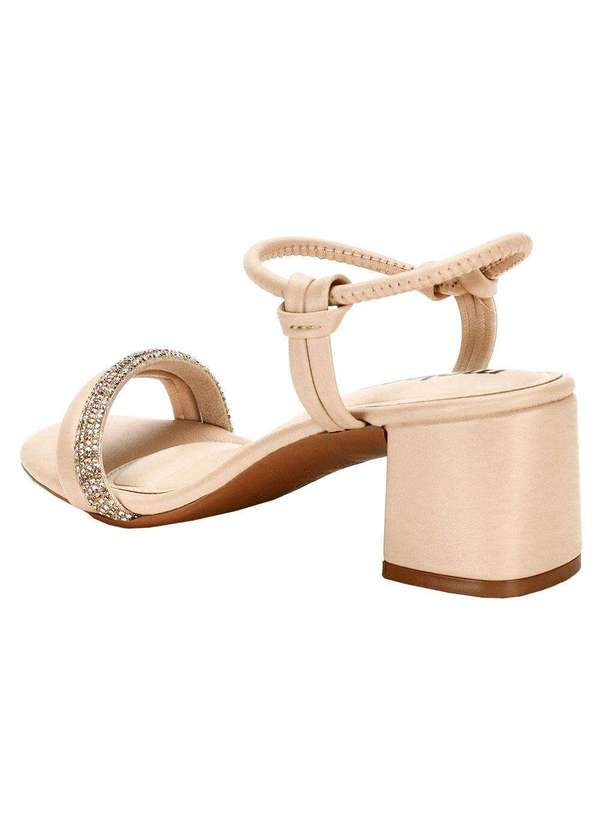 Moleca - Sandália Feminina Salto Grosso Moleca 5496106 - Bege 3
