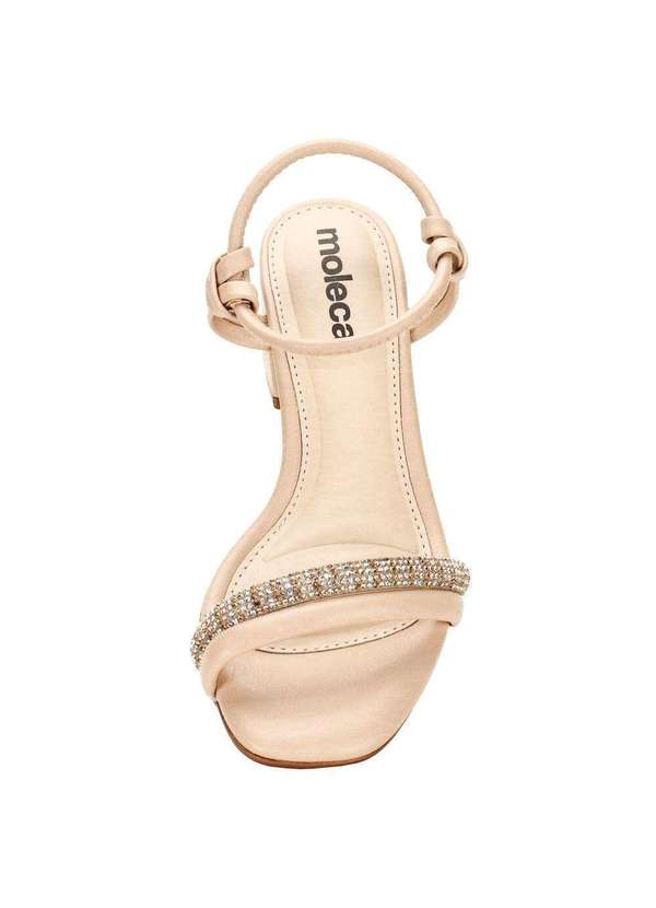 Moleca - Sandália Feminina Salto Grosso Moleca 5496106 - Bege 5
