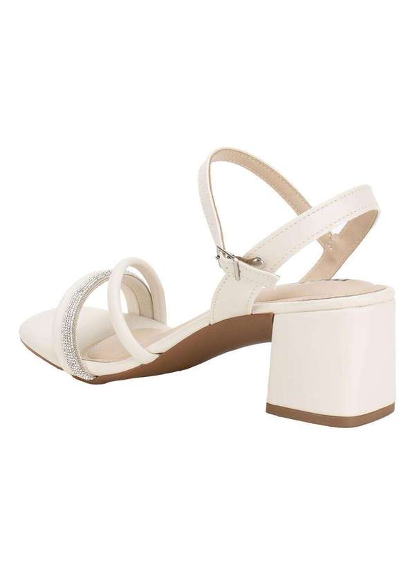 Moleca - Sandália Feminina Salto Grosso Moleca 5496113 - Branco/Off 3