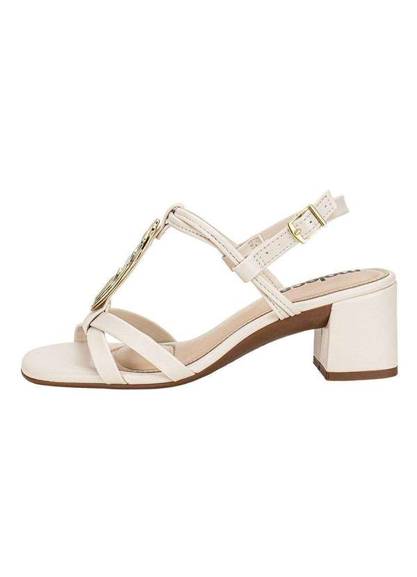 Moleca - Sandália Feminina Salto Grosso Moleca 5496118 - Branco/Off 2