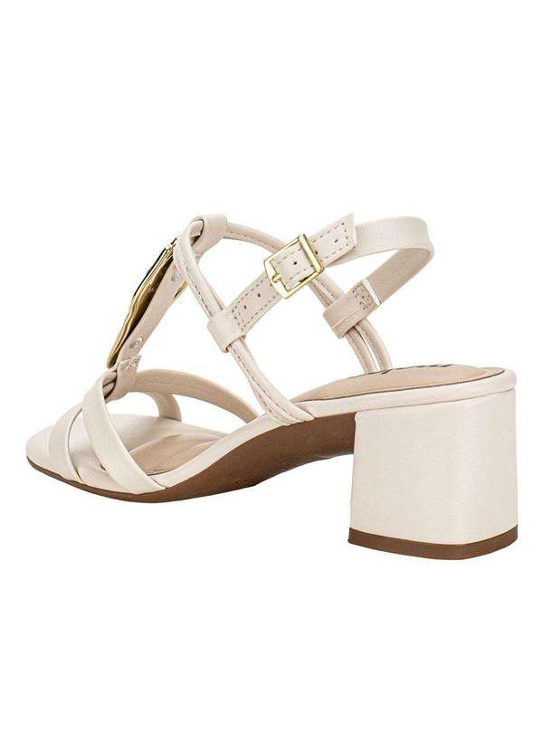 Moleca - Sandália Feminina Salto Grosso Moleca 5496118 - Branco/Off 3