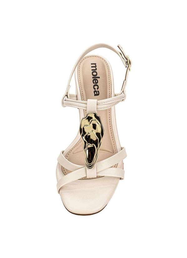 Moleca - Sandália Feminina Salto Grosso Moleca 5496118 - Branco/Off 5