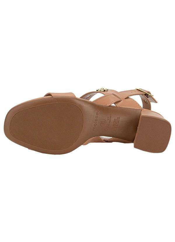 Moleca - Sandália Feminina Salto Grosso Moleca 5496119 - Salmão 4