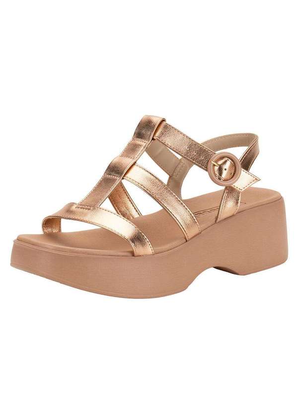 Moleca - Sandália Feminina Salto Grosso Moleca 5503101 - Bronze