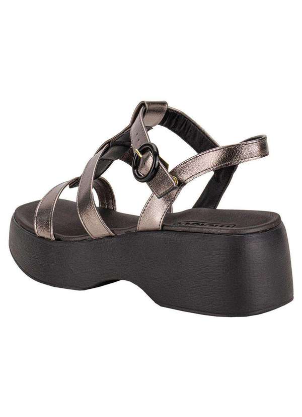 Moleca - Sandália Feminina Salto Grosso Moleca 5503101 - Preto/Grafite 3