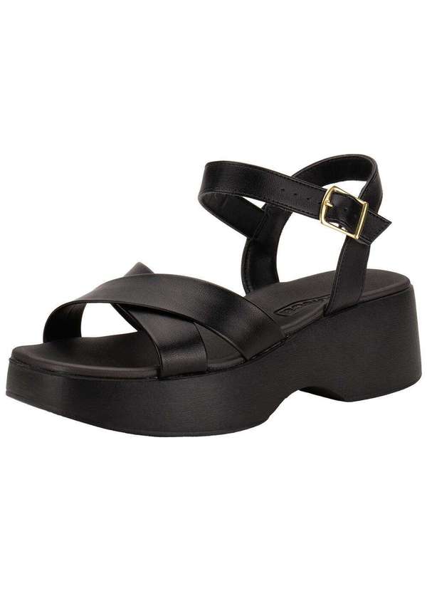 Moleca - Sandália Feminina Salto Grosso Moleca 5503112 - Preto