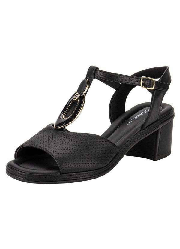 Piccadilly - Sandália Feminina Salto Grosso Piccadilly 566060 - Preto