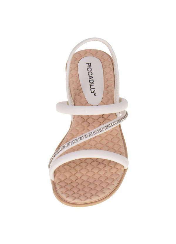Piccadilly - Sandália Feminina Salto Grosso Piccadilly - 5900227 - Branco 5