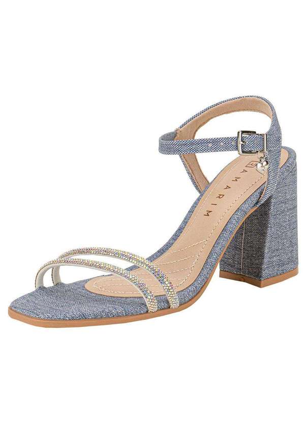Sandália Feminina Salto Grosso Ramarim 2341201 Jeans Clovis