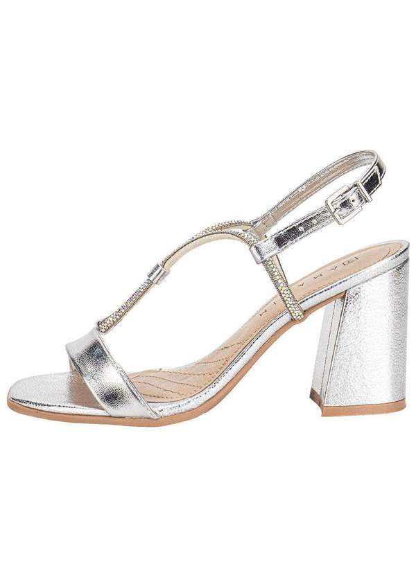 Ramarim - Sandália Feminina Salto Grosso Ramarim 2441201 - Prata 2