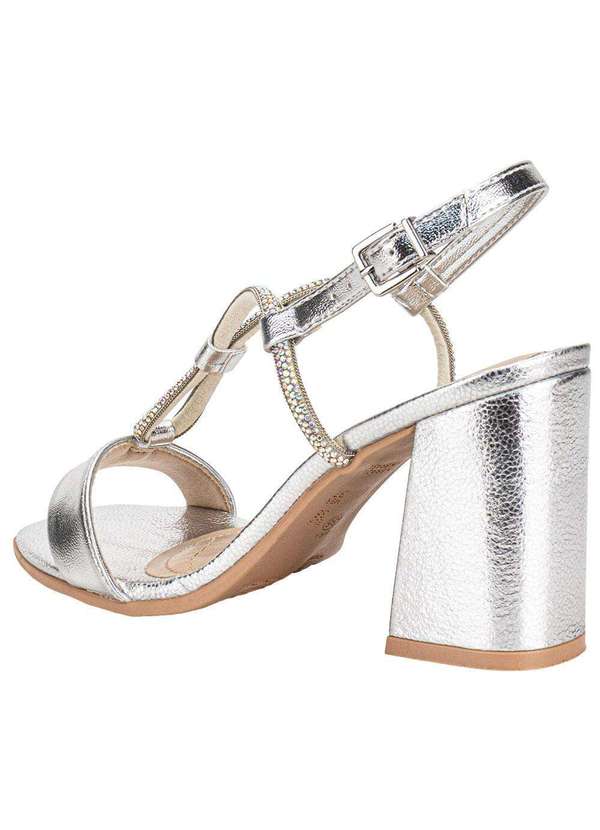 Ramarim - Sandália Feminina Salto Grosso Ramarim 2441201 - Prata 3