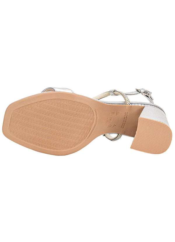 Ramarim - Sandália Feminina Salto Grosso Ramarim 2441201 - Prata 4