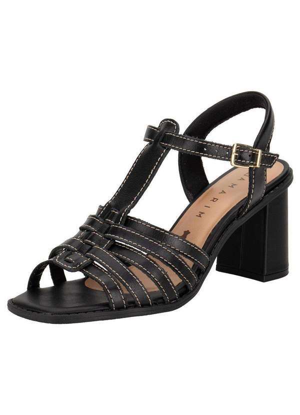 Ramarim - Sandália Feminina Salto Grosso Ramarim 2550205 - Preto