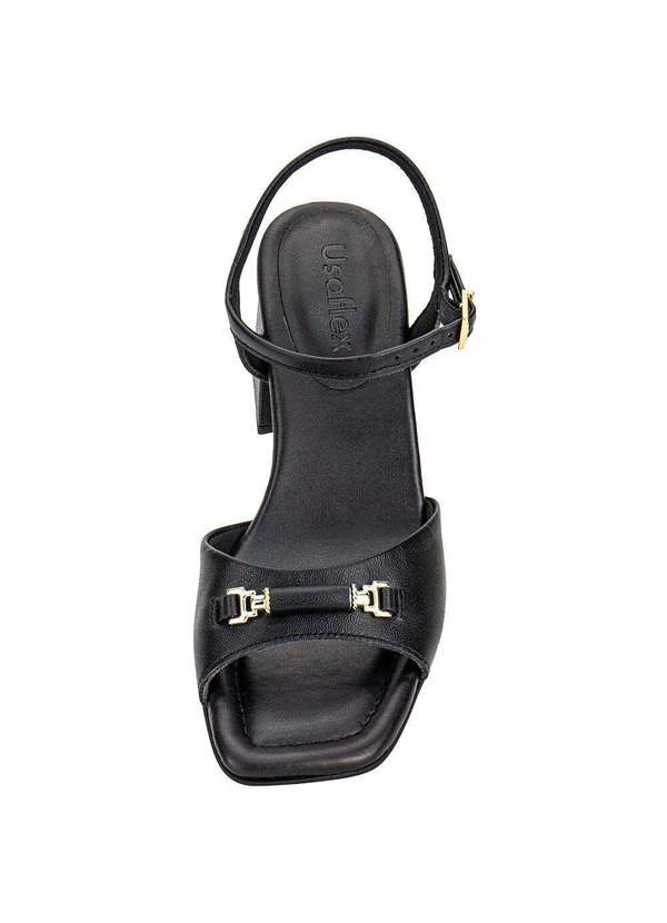 Usaflex - Sandália Feminina Salto Grosso Usaflex Ai16009 Preto 5