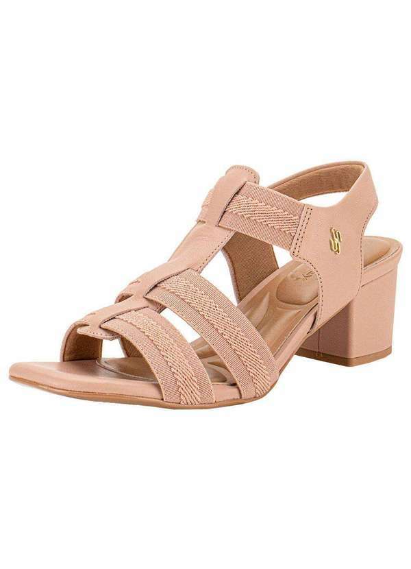 Usaflex - Sandália Feminina Salto Grosso Usaflex Ma0505 - Rosa