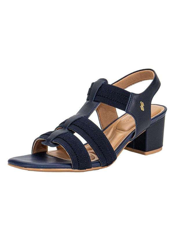 Usaflex - Sandália Feminina Salto Grosso Usaflex Ma0505 - Marinho
