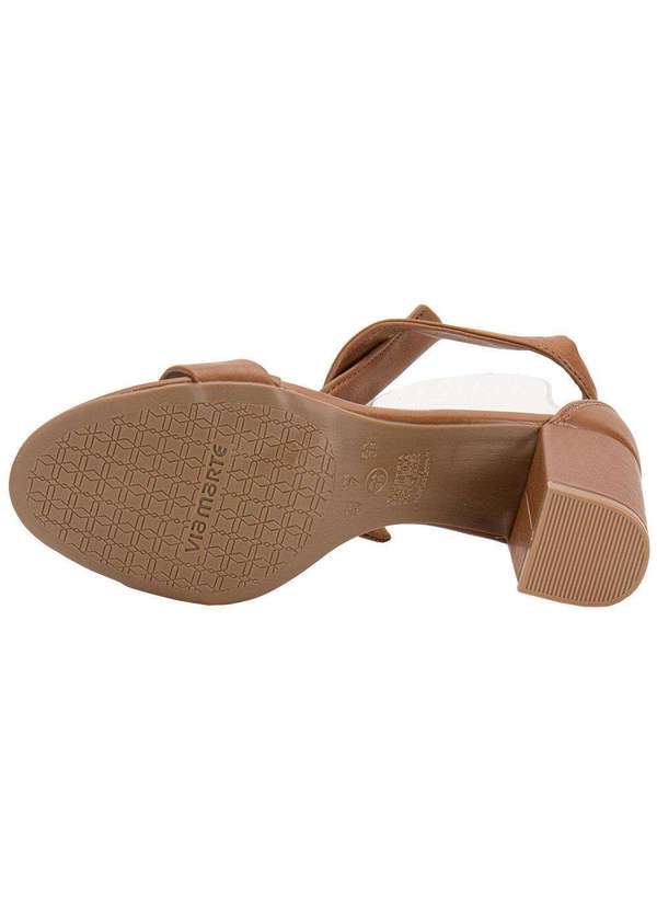 Via Marte - Sandália Feminina Salto Grosso Via Marte 115007 Caramelo 4