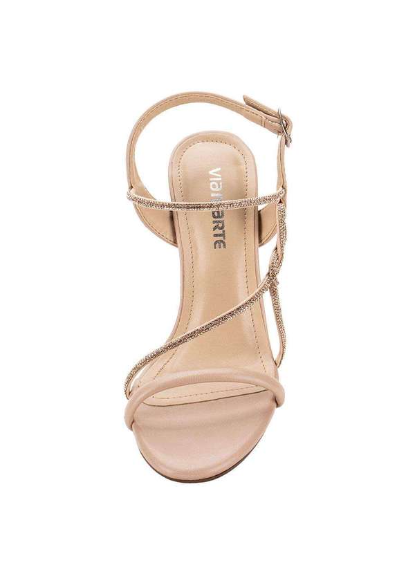 Via Marte - Sandália Feminina Salto Grosso Via Marte 142001 - Bege 5