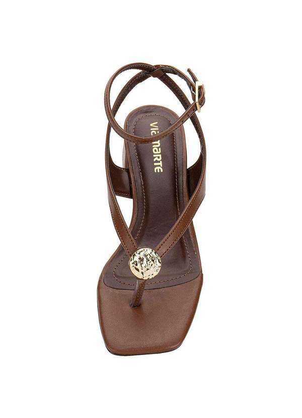 Via Marte - Sandália Feminina Salto Grosso Via Marte 199025 Chocolate 4