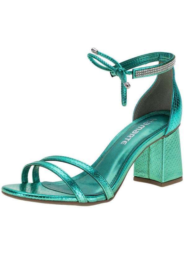 Via Marte - Sandália Feminina Salto Grosso Via Marte - 2213305 - Verde
