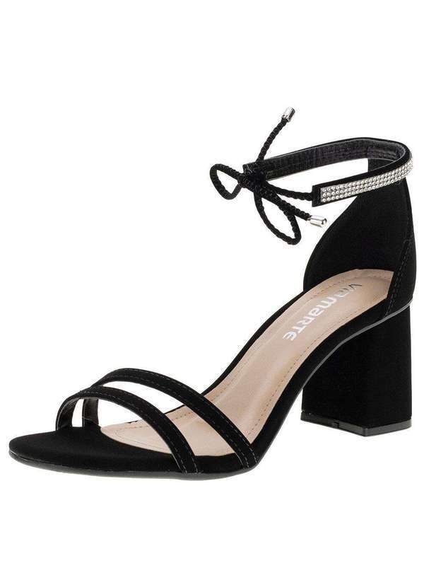 Via Marte - Sandália Feminina Salto Grosso Via Marte - 2213305 - Preto/Nobuck