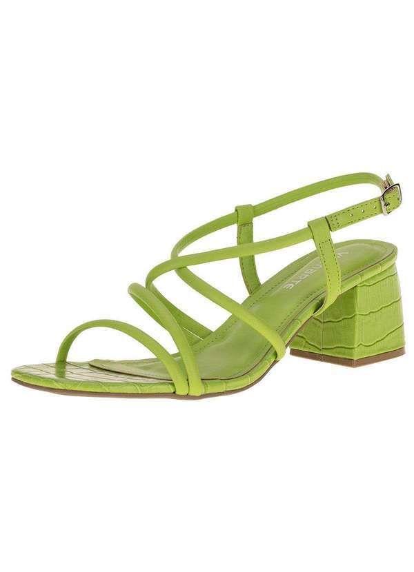 Via Marte - Sandália Feminina Salto Grosso Via Marte - 2213806 - Verde