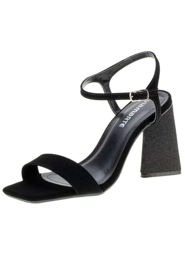 Via Marte - Sandália Feminina Salto Grosso Via Marte - 2217108 - Preto/Nobuck