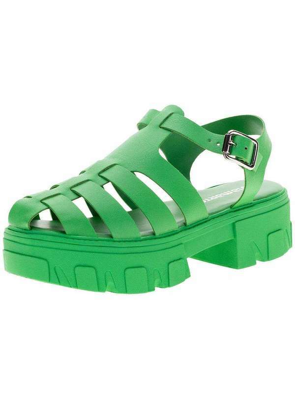Via Marte - Sandália Feminina Salto Grosso Via Marte 2218501 - Verde
