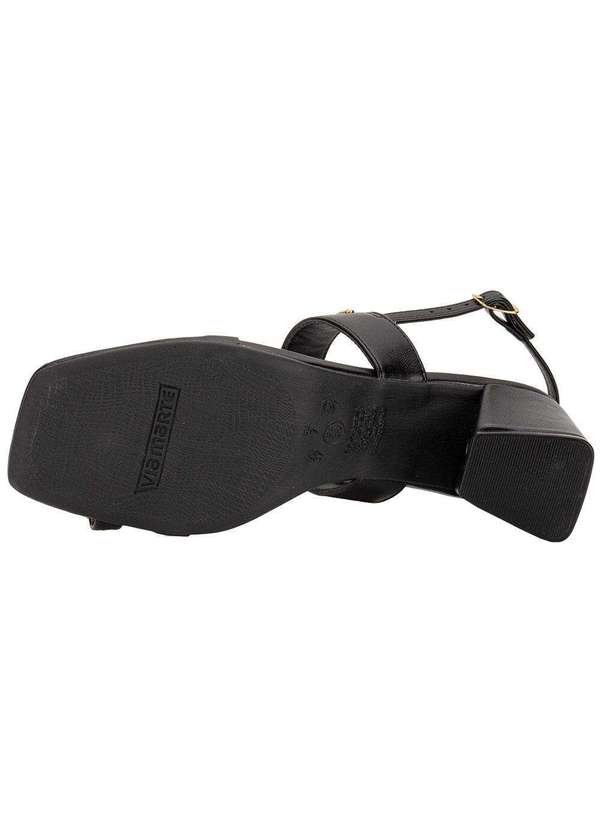 Via Marte - Sandália Feminina Salto Grosso Via Marte 264007 Preto 4
